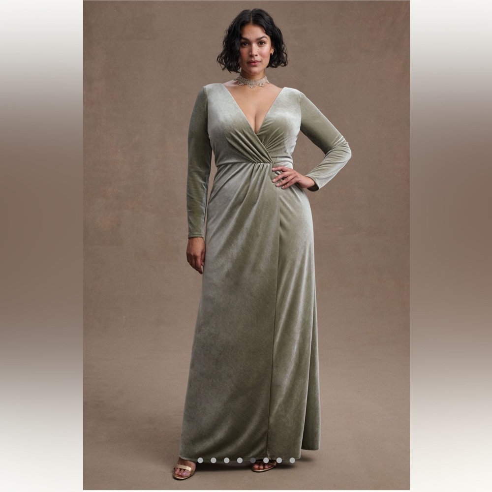 Jenny Yoo Ryland Open-Back Velvet Gown
